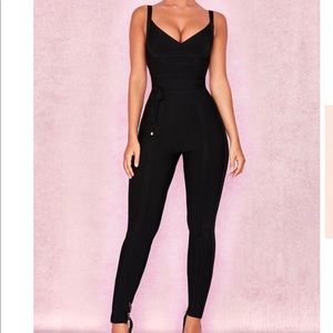 HouseofCB Black body waist clinching Jumpsuit